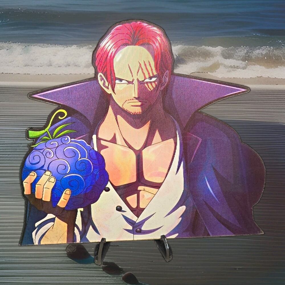 One Piece Shanks 3D Lenticular Anime Motion Car Laptop Sticker Decal Peeker